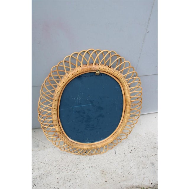 Woven Bamboo Mirror by Franco Albini, Italy, 1950s For Sale - Image 8 of 12