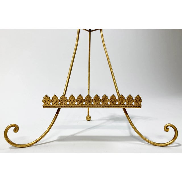 Metal Vintage Italian Tole Gilt Rosette Table Easel For Sale - Image 7 of 7