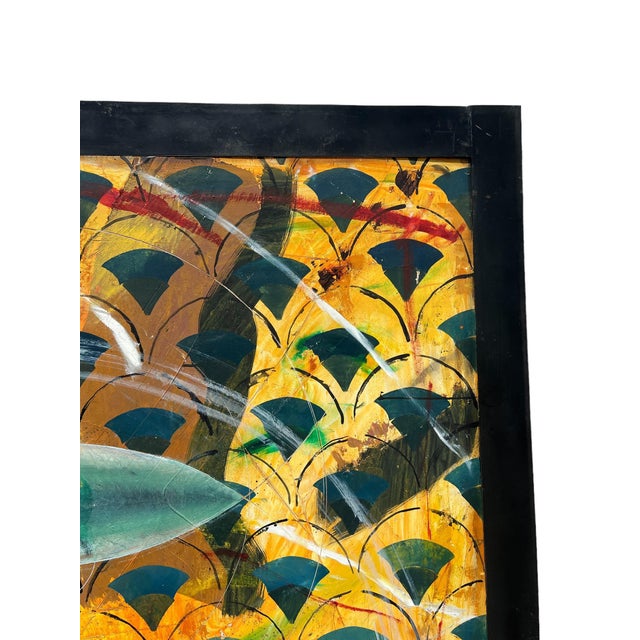 Yuval Shaul, Large Israeli Abstract Pattern & Decoration Oil Painting Yuval Shaul Steel Frame For Sale - Image 13 of 13