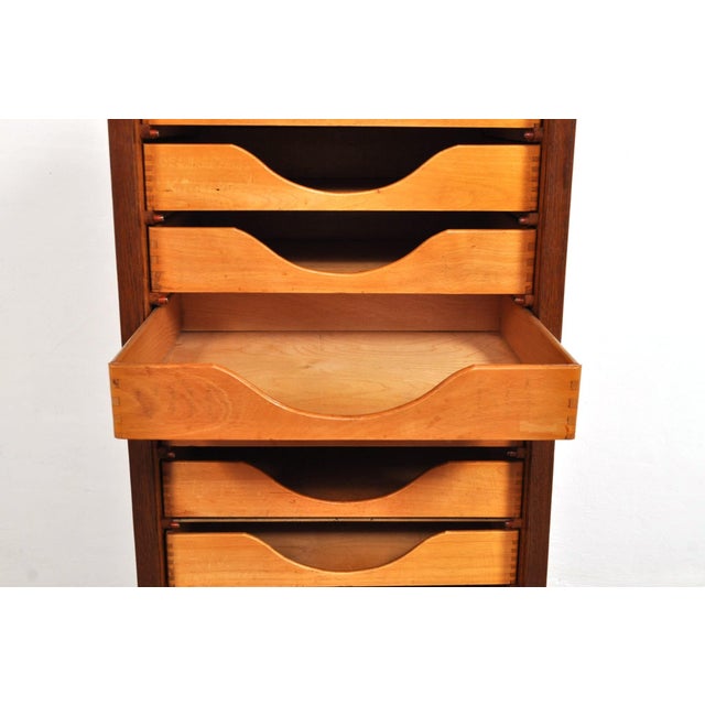 Wood Vintage Roller Door Cabinet in Oak and Beech, 1930s For Sale - Image 7 of 12