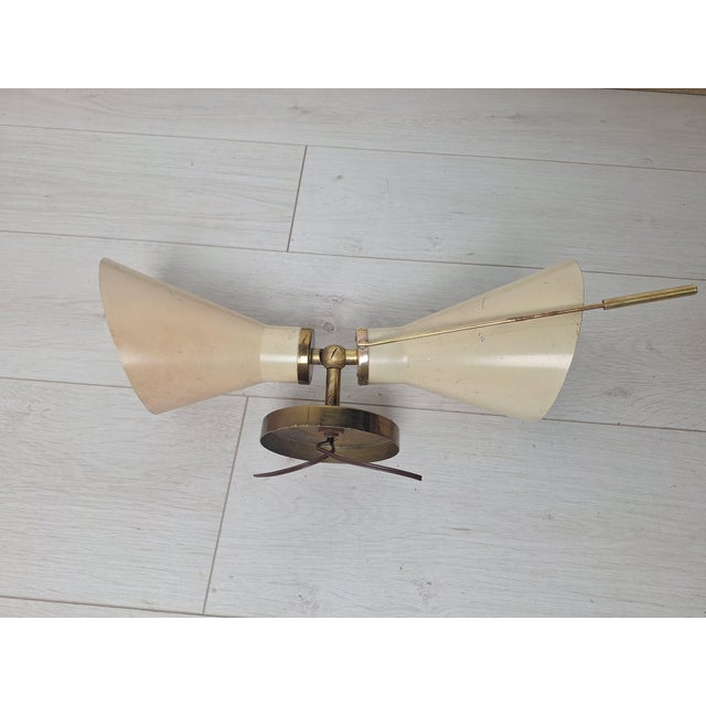 Metal Model 131 Wall Light with Beige Cones by Gino Sarfatti for Arteuce, 1950s For Sale - Image 7 of 9