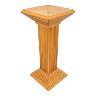 Vintage Rattan Pedestal from Vivai del Sud, 1980s For Sale