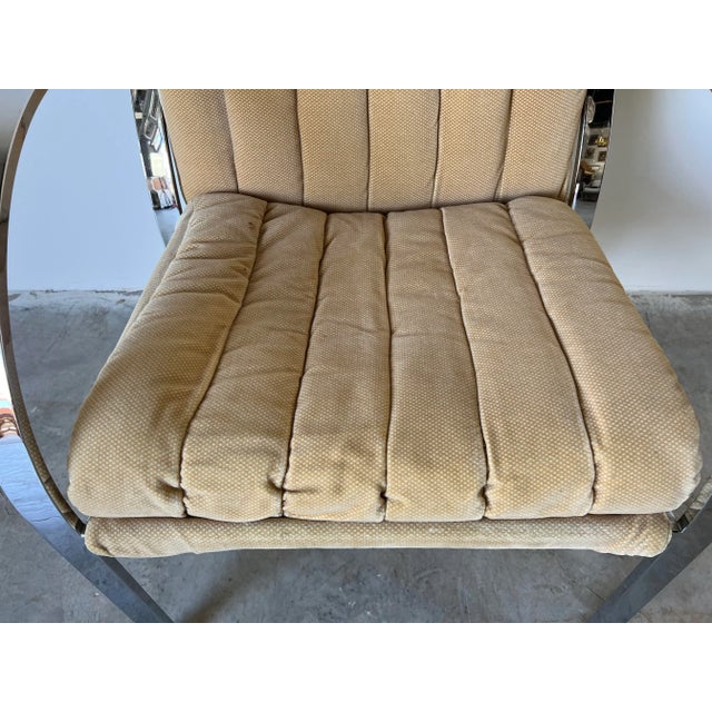 1970s Mid Century Milo Baughman - Style Chrome Lounge Chair For Sale - Image 5 of 13
