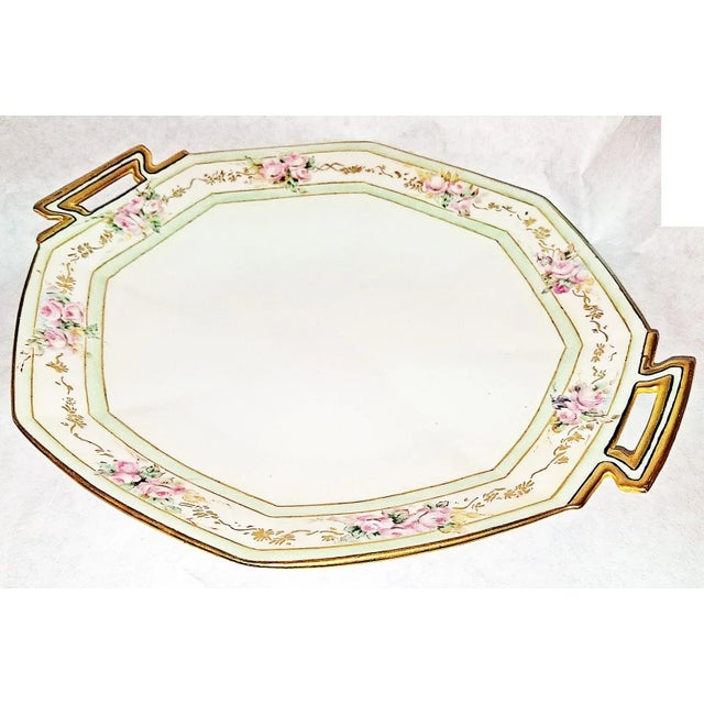 Limoges, France 1917 Limoges Porcelain Hand Painted Art Deco Serving Dish For Sale - Image 4 of 7