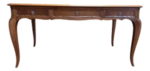 Louis XV Style Flat Desk in Blonde Mahogany