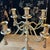 Beautiful 1980s brass five-arm candelabra with tassels. Recently polished to restore its shine. Please see condition...