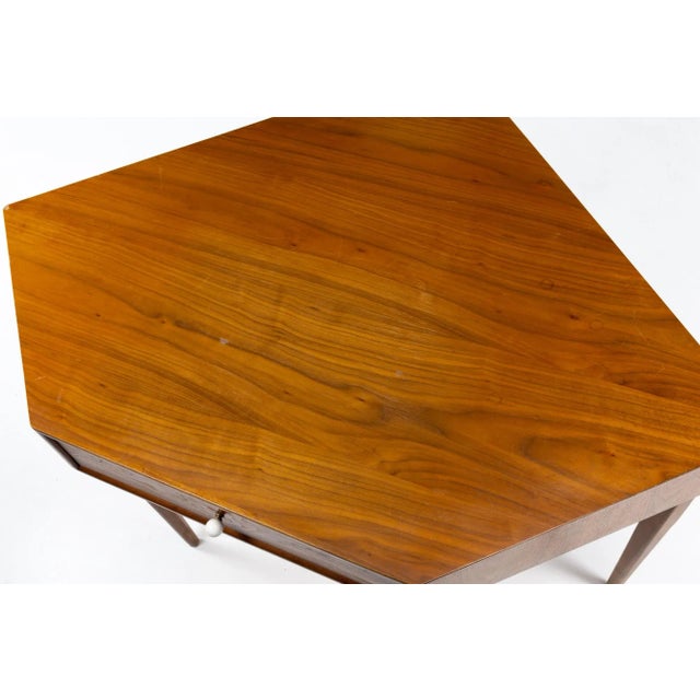 Kipp Stewart for Drexel Declaration Mid Century Walnut Corner Desk For Sale - Image 9 of 10