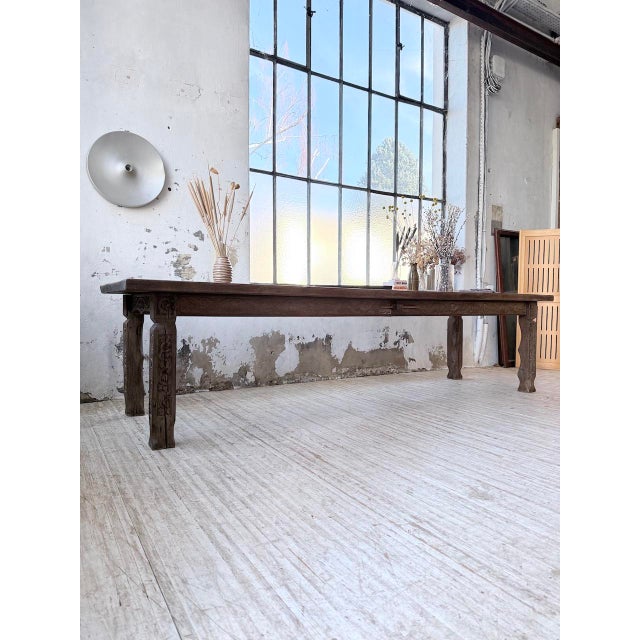 Wood Farmhouse Table in Oak, 1890s For Sale - Image 7 of 18