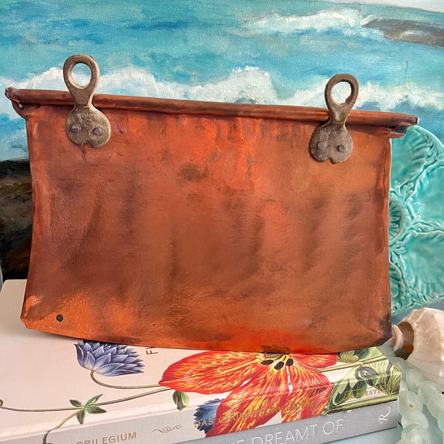 Early 20th Century Vintage Dovetailed Copper Bin With Forged Iron Handle For Sale - Image 5 of 9