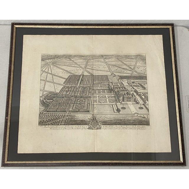 Early 18th Century Etching "Badminton in the County of Gloucester" C.1724 For Sale - Image 13 of 13