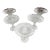 Late 20th Century Horchow Ribboned Top Diamond Cut Dessert Dishes - Set of 5 For Sale