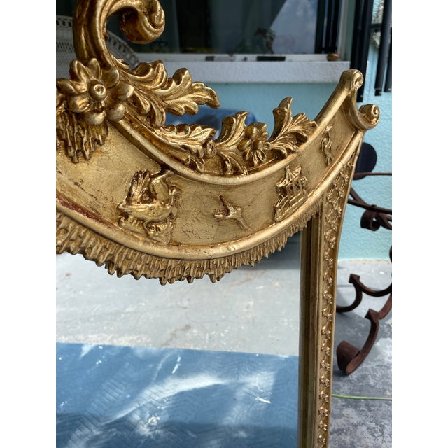 1960s Large Regency Chinoiserie Pagoda Mirror in Gold Leaf, Newly Restored, 51.5”h For Sale - Image 11 of 12