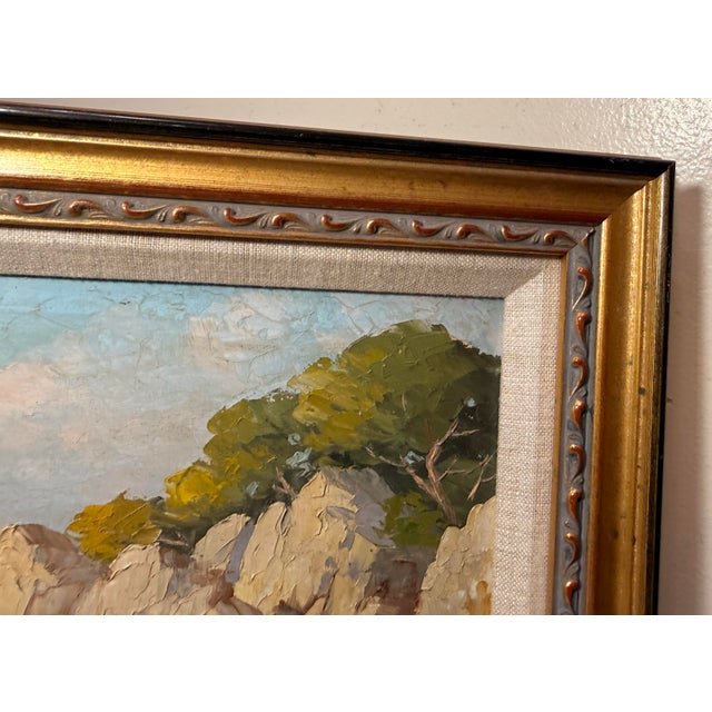 Vintage French Andre Galzenati Impressionism Seascape Nautical Oil Painting Art For Sale - Image 9 of 13