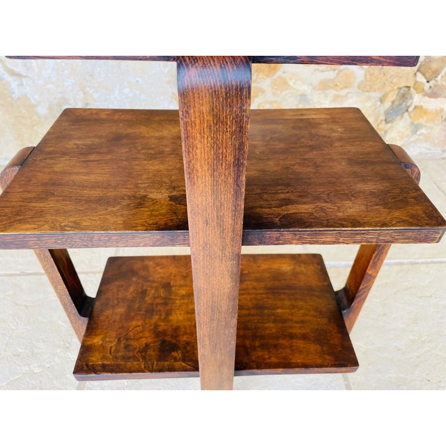Art Deco Walnut Three-Tiered Side Table, 1938 For Sale - Image 4 of 18