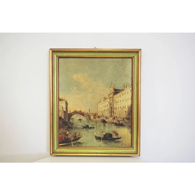 Canvas Landscape Representation of Venice, 1960s, Set of 2 For Sale - Image 16 of 17