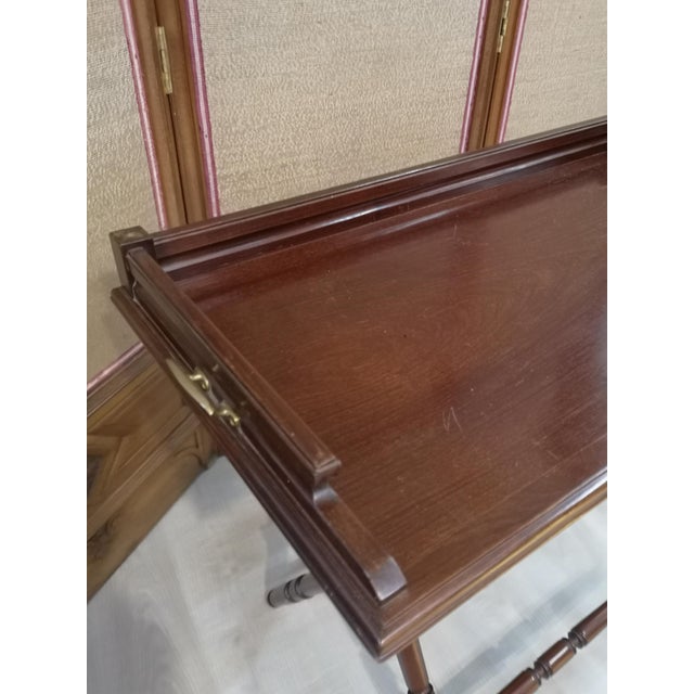 Mahogany Folding Side Table For Sale - Image 6 of 10
