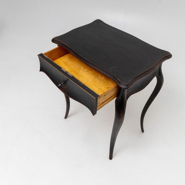 Baroque Style Black Side Table, Late 19th Century For Sale - Image 5 of 6