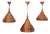 Brutalist Copper Lamps from Koch & Söhne, Germany, 1970s, Set of 3 For Sale