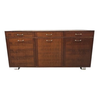 Vintage Modern Walnut Office Credenza For Sale