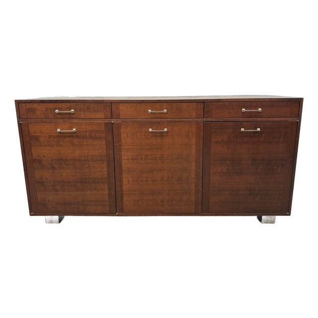 Vintage Modern Walnut Office Credenza For Sale