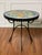Gothic Italian Hand-Painted Ceramic Tile Top Bistro, Side Table With Wrought Iron Base, 1950s For Sale - Image 3 of 15