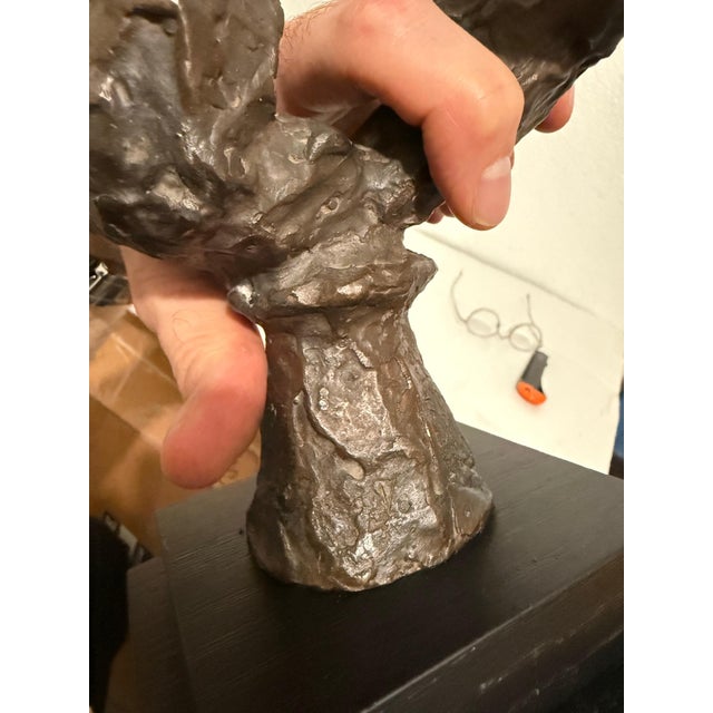 Black Chaim Gross, Chaim Gross Mid Century Mod Bronze Sculpture Balancing WPA Artist Mom and Child, 1969 For Sale - Image 8 of 17