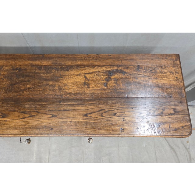 Antique 19th Century French Provincial Oak Buffet With Lined Interior For Sale - Image 12 of 18
