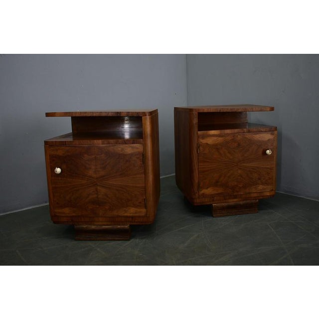 1930s Art Deco Bedside Tables, Czechoslovakia, 1939, Set of 2 For Sale - Image 5 of 18