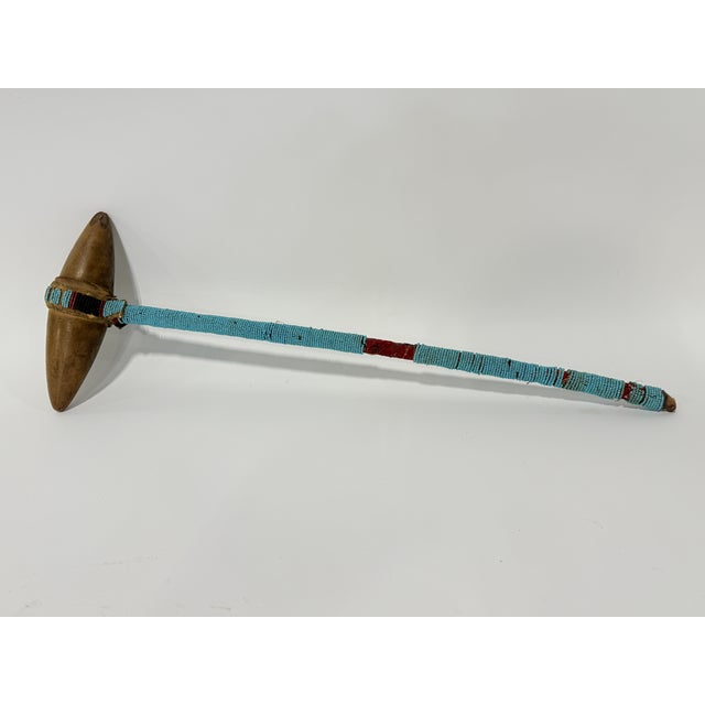 Native American, Western Great Plains Ceremonial Beaded War Club Circa 1900 For Sale - Image 13 of 13