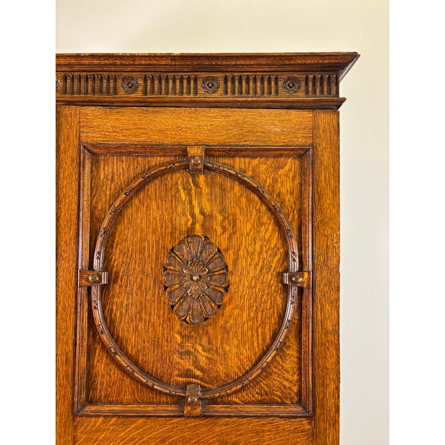Antique English Oak Wardrobe For Sale - Image 10 of 10