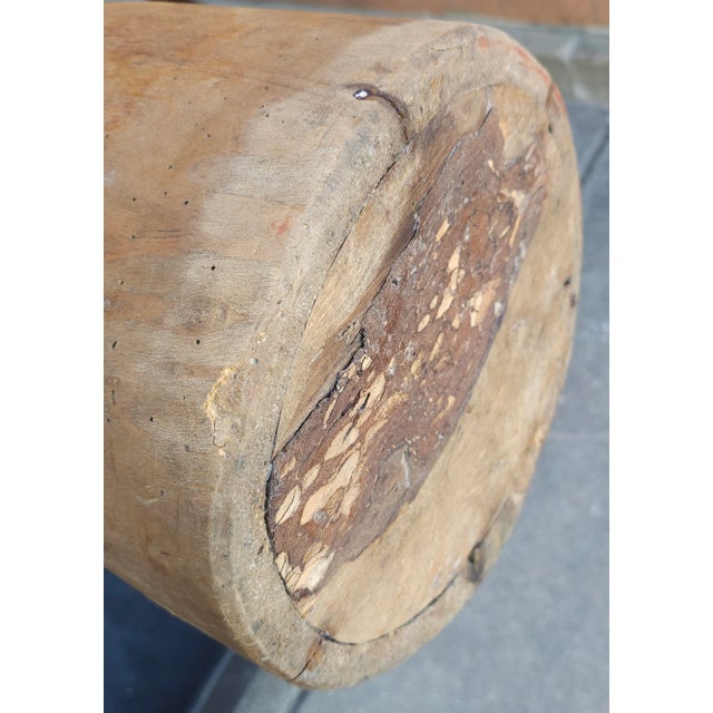Wood Primitive American Handcrafted Wooden Umbrella Stand For Sale - Image 7 of 7