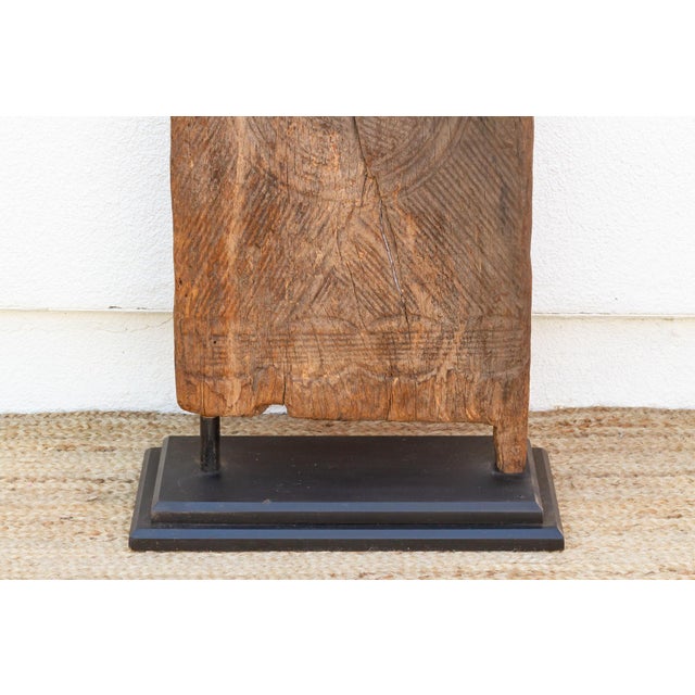 Wood Antique Primitive Carved Igbo Door For Sale - Image 7 of 8