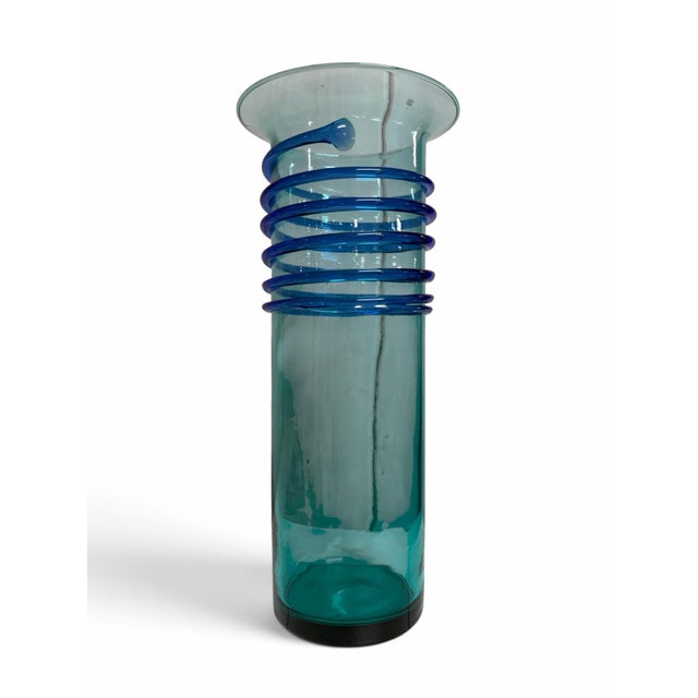An exceptional mid-century to post-modern Italian art glass vase heavily attributed to the legendary glasshouses of...