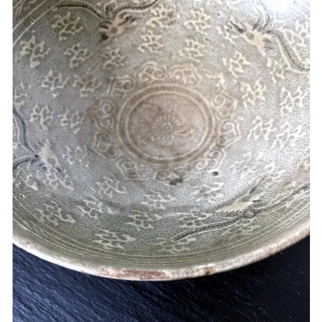 Korean Ceramic Celadon Bowl with Slip Inlay Goryeo Dynasty For Sale - Image 4 of 13