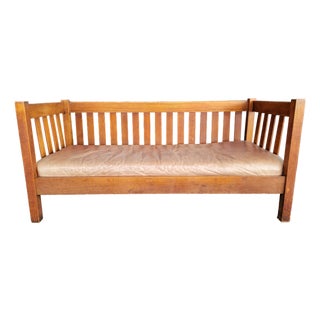 Stickley Mission Oak Settle / Sofa Signed Circa 1910 For Sale