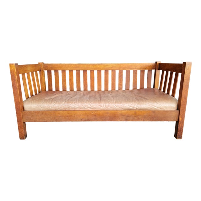 Stickley Mission Oak Settle / Sofa Signed Circa 1910 For Sale