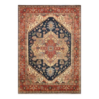 Pasargad Home Serapi Navy Wool Area Rug- 6' 1'' X 9' 0'' For Sale