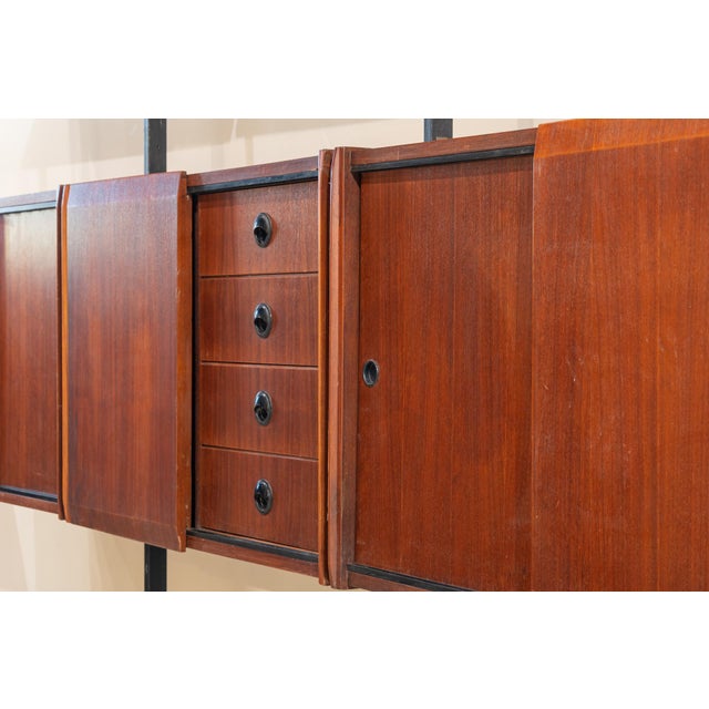 Italian Teak 4-Section Bookcase,1950s For Sale - Image 16 of 17