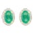 Statement Oval Emerald Diamond Everyday Studs Earring in 14k Yellow Gold- A Pair For Sale