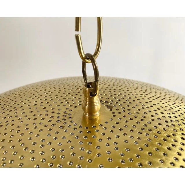 1990s Modern Boho Chic Style Oval Brass Pendant or Lantern For Sale - Image 5 of 12