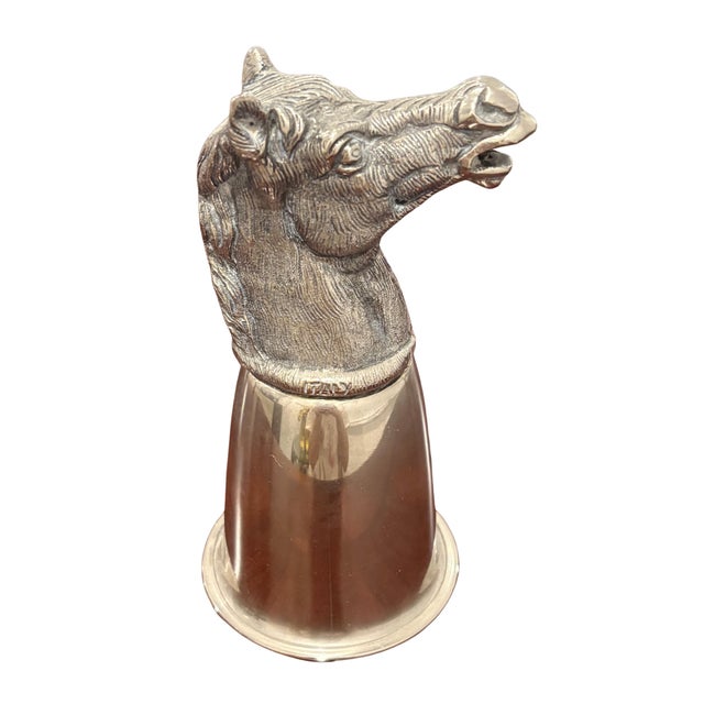 Traditional Vintage Gucci Silver-Tone Horse Head Equestrian Stirrup Cup For Sale - Image 3 of 8