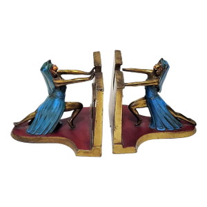 ‘Queen of the Nile’ Polychrome Bookends LV Aronson 1924 - Very Rare