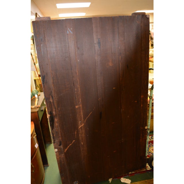 Antique Wooden Single Door Armoire Wardrobe W/ Base Drawer - Coat Closet For Sale - Image 16 of 17