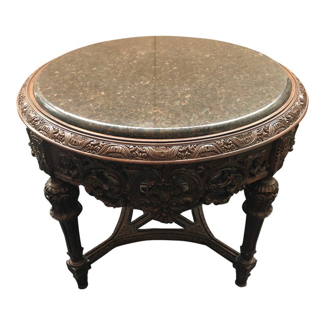 French Round Marble Top Table For Sale