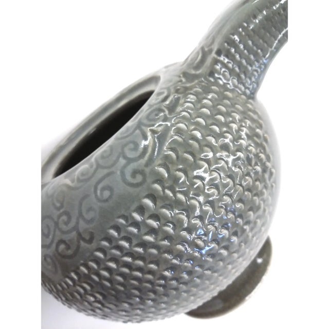 Gray 1990s Hand Thrown Tea Pot & 2 Sake Cups For Sale - Image 8 of 10