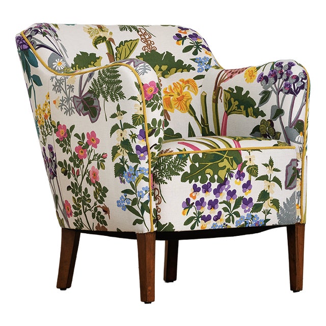 Armchair Redressed in Print from Gocken Jobs, 1940s For Sale