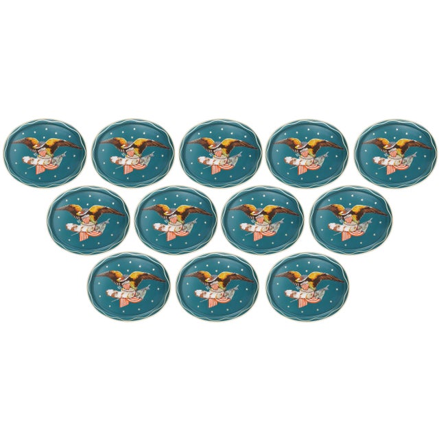 Vintage Federal Bald Eagle Aluminum Trays - Set of 12 For Sale - Image 12 of 12