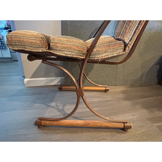 Mid 20th Century Mid 20th Century Modern Attributed to Cleo Baldon Wood and Metal Upholstered Dining Room Chairs For Sale - Image 5 of 6