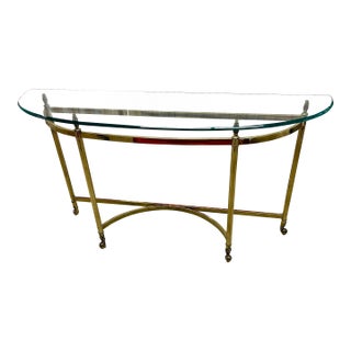 1970s Italian Made LaBarge Brass Console Table For Sale