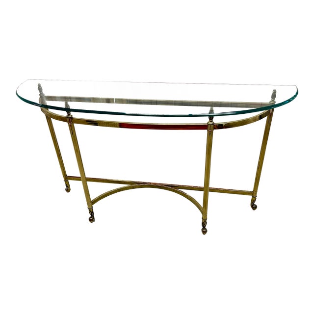1970s Italian Made LaBarge Brass Console Table For Sale